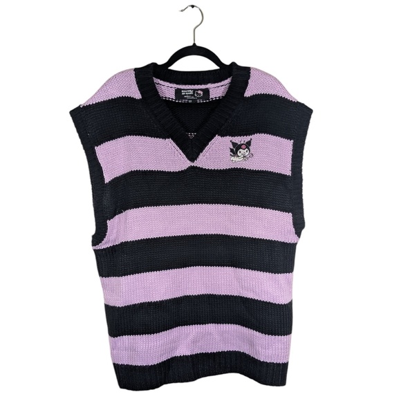 Hello Kitty Purple & Black Striped Sweater Vest Size 1X - Picture 1 of 5